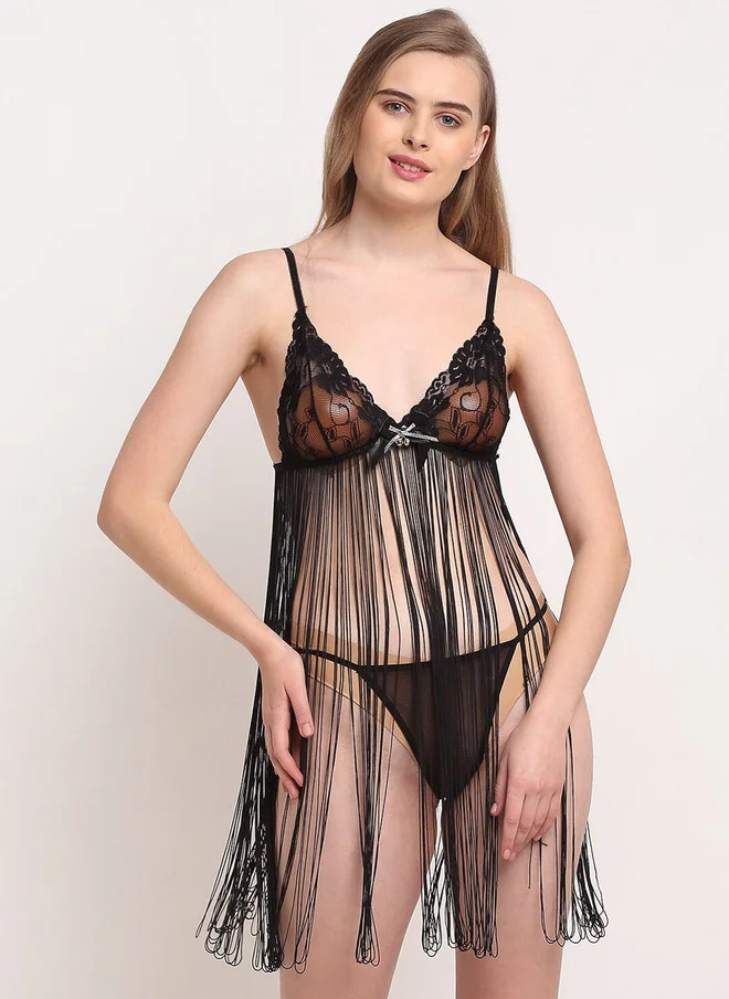 Laceandme Laceandme Black Baby Doll with Briefs